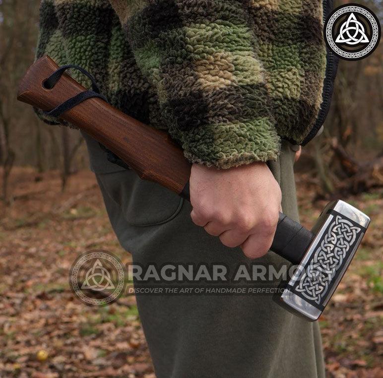 RA-124 Hand Forged Nordic Hammer, High Quality Made Hammer, War Battle Hammer, Gift for Men, Christmas Gift, Father's Day Gift - Ragnar Armoury