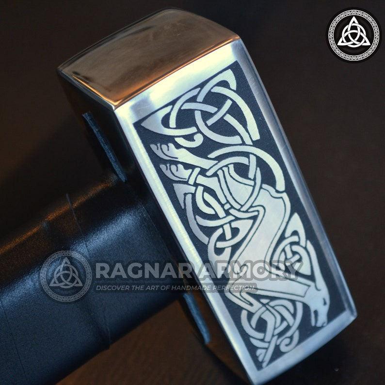 RA-125 War hammer, Custom battle hammer, Engraved Viking hammer, Lerp hammer gift, Viking weaponry, Hammer Viking bushcraft, Gift For Him, Gift For Men, Christmas Gift - Ragnar Armoury