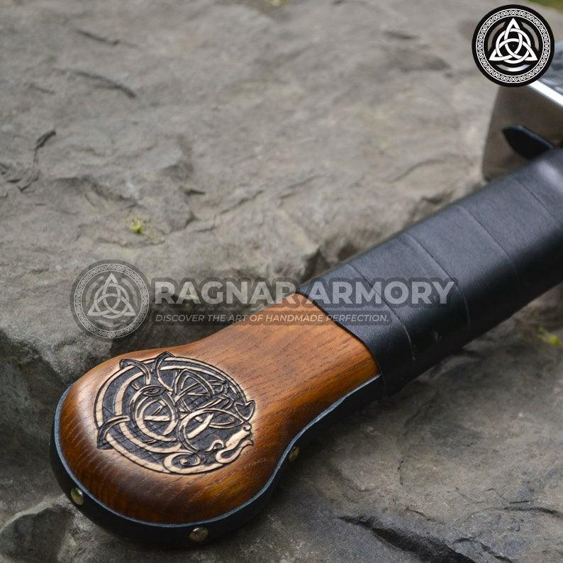 RA-125 War hammer, Custom battle hammer, Engraved Viking hammer, Lerp hammer gift, Viking weaponry, Hammer Viking bushcraft, Gift For Him, Gift For Men, Christmas Gift - Ragnar Armoury