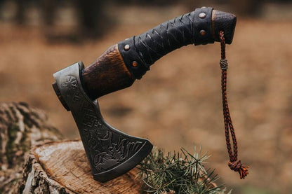 RA-132 Hand Forged Viking Axe, Throwing Axe, Medieval Axe, Gift For Men, Gift For Father, Christmas Gift - Ragnar Armoury