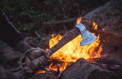 RA-134 Handmade Viking Axe. Bearded Axe, Premium Axe, Gift For Him, Gift For Men, Christmas Gift - Ragnar Armoury