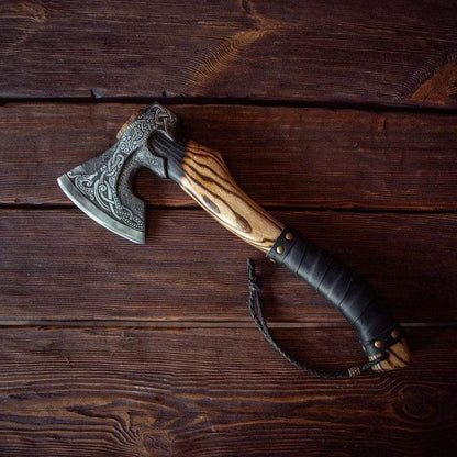 RA-136 Hand Forged Viking Axe, Valhalla Axe, Premium Axe, Personalized Gift, Gift For Men, Father's Day Gift - Ragnar Armoury