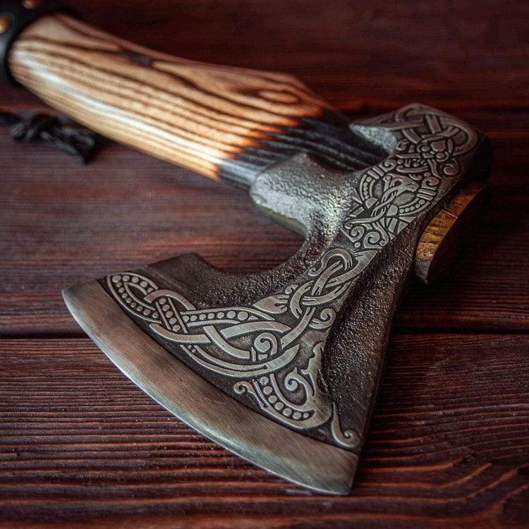 RA-136 Hand Forged Viking Axe, Valhalla Axe, Premium Axe, Personalized Gift, Gift For Men, Father's Day Gift - Ragnar Armoury