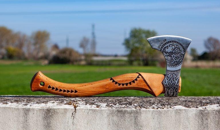 RA-138 Hand Forged Viking Axe, The Tree of Life Axe, Hatched Axe, Authentic Viking Axe, Gift For Men, Father's Day Gift, Christmas Gift - Ragnar Armoury