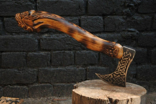 RA-14 Handmade Viking Axe, Viking Valhalla Axe, Hatchet Axe, bearded axe, medieval axe, Valhalla Viking, Gift for Men, Christmas Gift, Xmas Gift - Ragnar Armoury