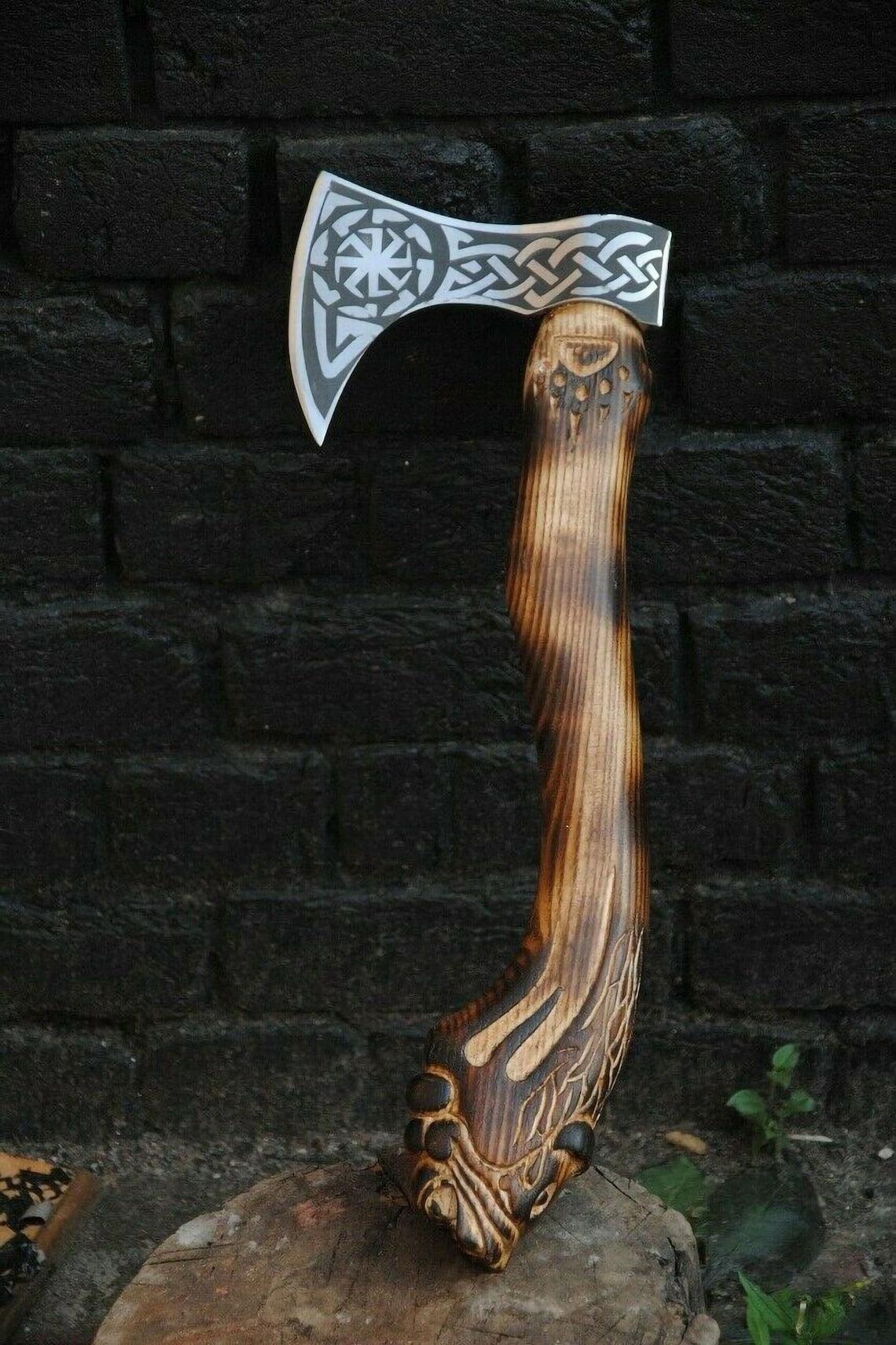 RA-14 Handmade Viking Axe, Viking Valhalla Axe, Hatchet Axe, bearded axe, medieval axe, Valhalla Viking, Gift for Men, Christmas Gift, Xmas Gift - Ragnar Armoury