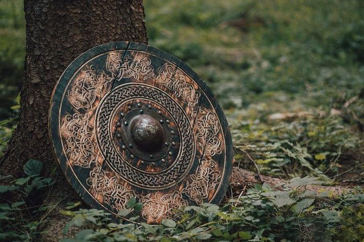 RA-15 Handmade Viking Shield, Viking Shield Norse Drake, Viking Wall Decor, Wood Wall Art, Handmade Home Decor, Fathers Day Gift, Christmas Day Gift - Ragnar Armoury