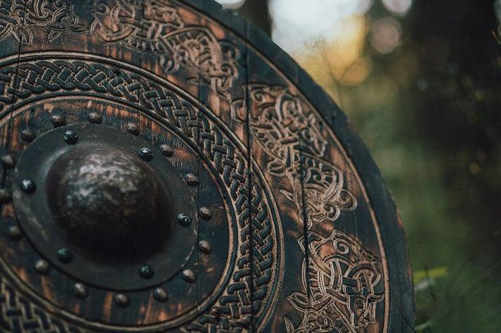 RA-15 Handmade Viking Shield, Viking Shield Norse Drake, Viking Wall Decor, Wood Wall Art, Handmade Home Decor, Fathers Day Gift, Christmas Day Gift - Ragnar Armoury