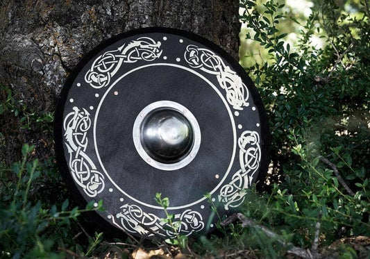 RA-22 Handmade Viking Shield, Norse heritage & battle design Shield, Warrior Battle Shield, Wall Hanging Shield, Gift For Him, Groomsmen Gift, Gift For Men - Ragnar Armoury