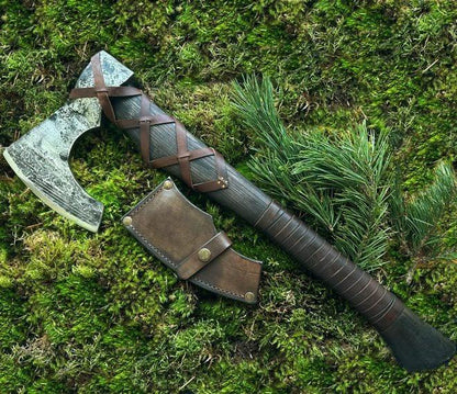 RA-33 Handmade Viking Axe, Medieval Axe, Hiking axe, Tomahawk axe, throwing axe, hunting axe, Gift For Husband, Groomsmen Gift, Birthday Gift, Gift for Men, Christmas Gift - Ragnar Armoury