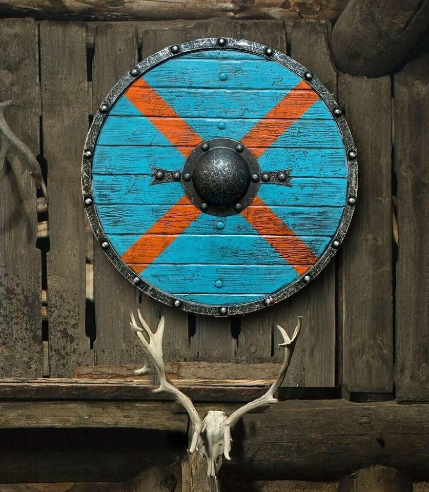 RA-37 Custom Handmade Viking Shield, Viking Norway, Unique Shield, Gift For men, Valentine's Day Gift, Christmas Gift - Ragnar Armoury