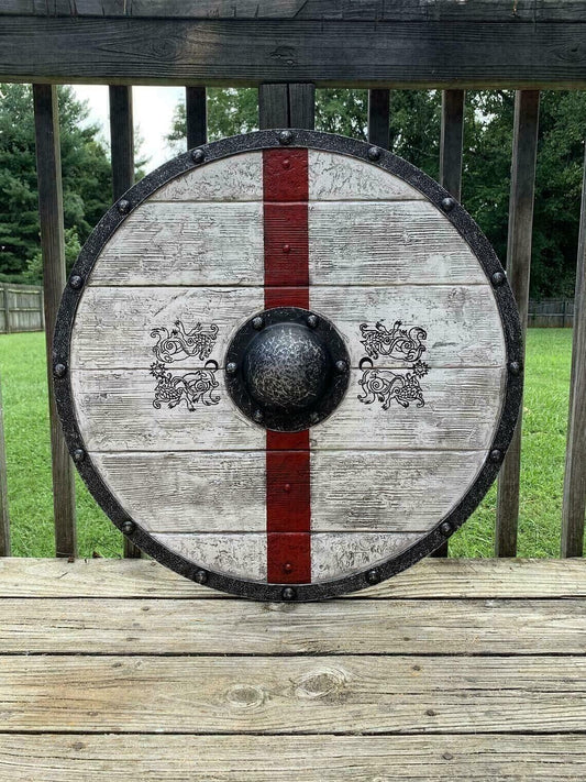 RA-42 Custom Hand Crafted Viking Shield, Nordic Shield, God Of war, Armory Shield, Gift For Him, Christmas Gift, Easter Gift - Ragnar Armoury