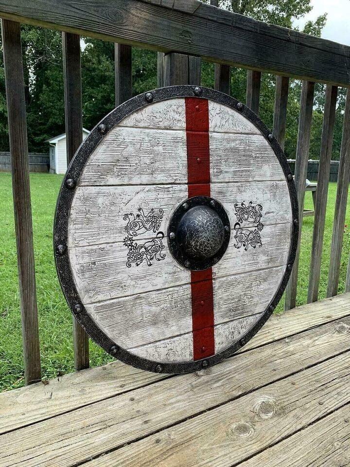 RA-42 Custom Hand Crafted Viking Shield, Nordic Shield, God Of war, Armory Shield, Gift For Him, Christmas Gift, Easter Gift - Ragnar Armoury