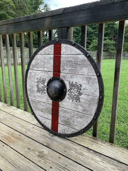 RA-42 Custom Hand Crafted Viking Shield, Nordic Shield, God Of war, Armory Shield, Gift For Him, Christmas Gift, Easter Gift - Ragnar Armoury