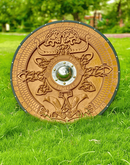 RA-43 Custom Hand Crafted Viking Shield, Medieval Shield, God Of war, Armory Shield, Gift For Him, Christmas Gift, Easter Gift, Gift For Husband - Ragnar Armoury