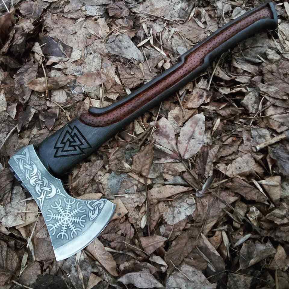 RA-49 Handmade Carbon Steel High Quality Made Viking Axe, Hatchet Axe, Medieval Axe, Viking Axes, Hiking axe, Groomsmen Gift, Valentine's Day Gift, Christmas Gift, Gift For Him - Ragnar Armoury