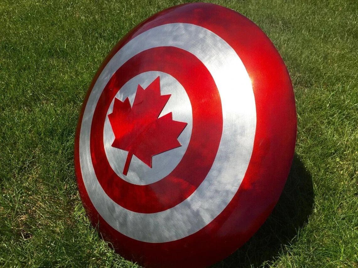 RA-52 Hand Forged Captain Canada Shield, Steel Shield, Unique Shield, Gift For Men, Gift For Her, Gift For Him, Christmas Gift - Ragnar Armoury