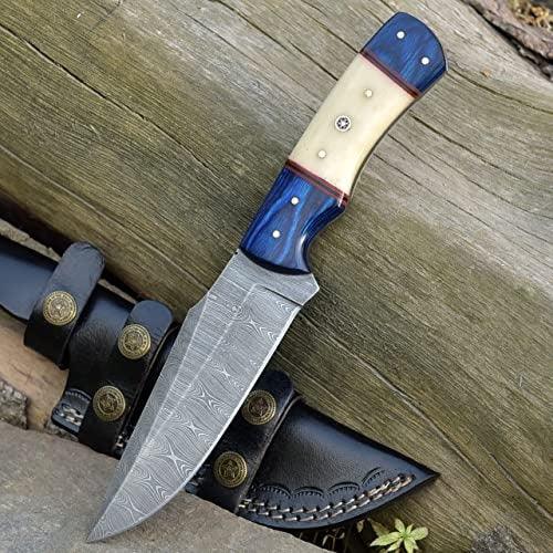 RA-57 Custom Handmade Damascus Steel Fixed Blade best Hunting Knife 10"Inches Long Gift For Him, Gift For Men, Fathers Day Gift, Christmas Gift, - Ragnar Armoury