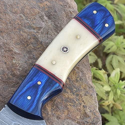 RA-57 Custom Handmade Damascus Steel Fixed Blade best Hunting Knife 10