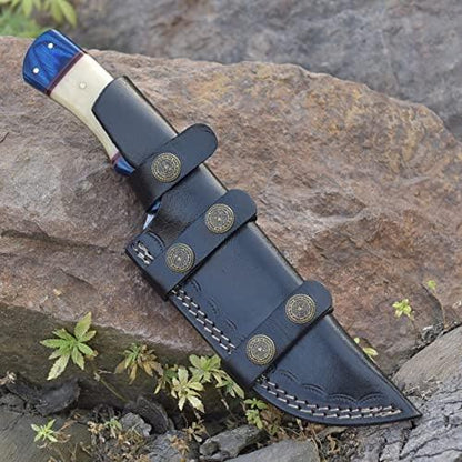 RA-57 Custom Handmade Damascus Steel Fixed Blade best Hunting Knife 10"Inches Long Gift For Him, Gift For Men, Fathers Day Gift, Christmas Gift, - Ragnar Armoury