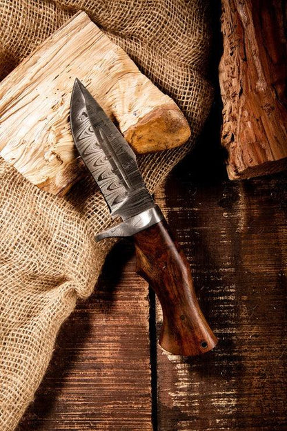 RA-61 Custom Handmade Damascus Steel Camping Knife, Hunting Knife, Best Camping hunting Knife, Bushcraft Knife, Gift For Men, Groomsmen Gift, Fathers Day Gift, Gift For Him - Ragnar Armoury