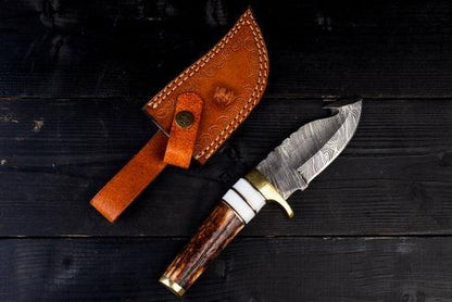 RA-62 Handmade Damascus Steel Hunting Knife, Camping Knife, Best Bushcraft hunting Knife, Premium Knife, Gift For Men, Groomsmen Gift, Fathers Day Gift, Gift For Him - Ragnar Armoury