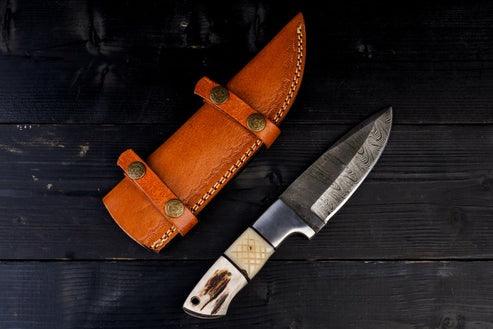 RA-69 Hand Forged Damascus Steel Hunting Knife, Camping Knife, Bushcraft Hunting Knife, High quality Made Hunting Knife, Gift For Men, Gift For Him, Groomsmen Gift, Christmas Gift - Ragnar Armoury