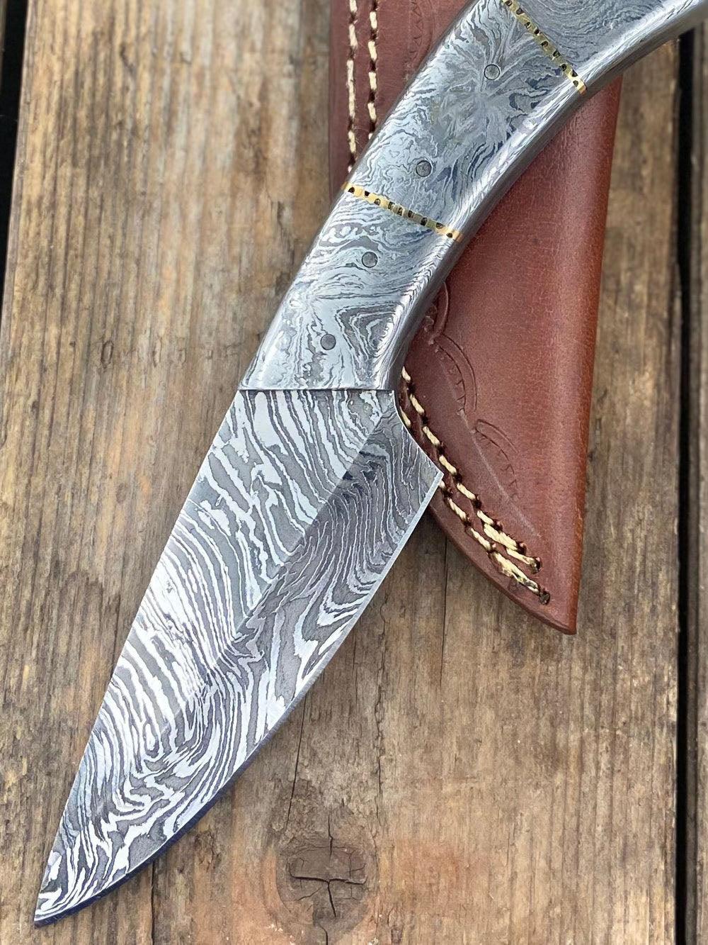 RA-71 Hand Forged Full Damascus Steel Skinner, High Quality made Skinning knife, Unique Skinning Knife, Gift For Men, Gift For Him, Fathers Day Gift, Christmas Gift - Ragnar Armoury