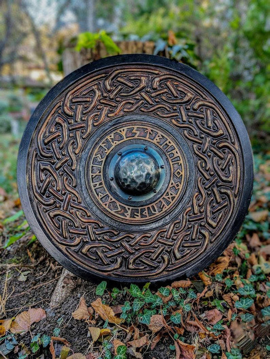 RA-83 Hand Crafted Viking Shields, Viking Shield, Authentic Viking Shields, Wood Wall Decorate Idea, Handmade Home Decorate Idea, Gift for Him, Gift For Men, Gift For Husband, Groomsmen Gift - Ragnar Armoury