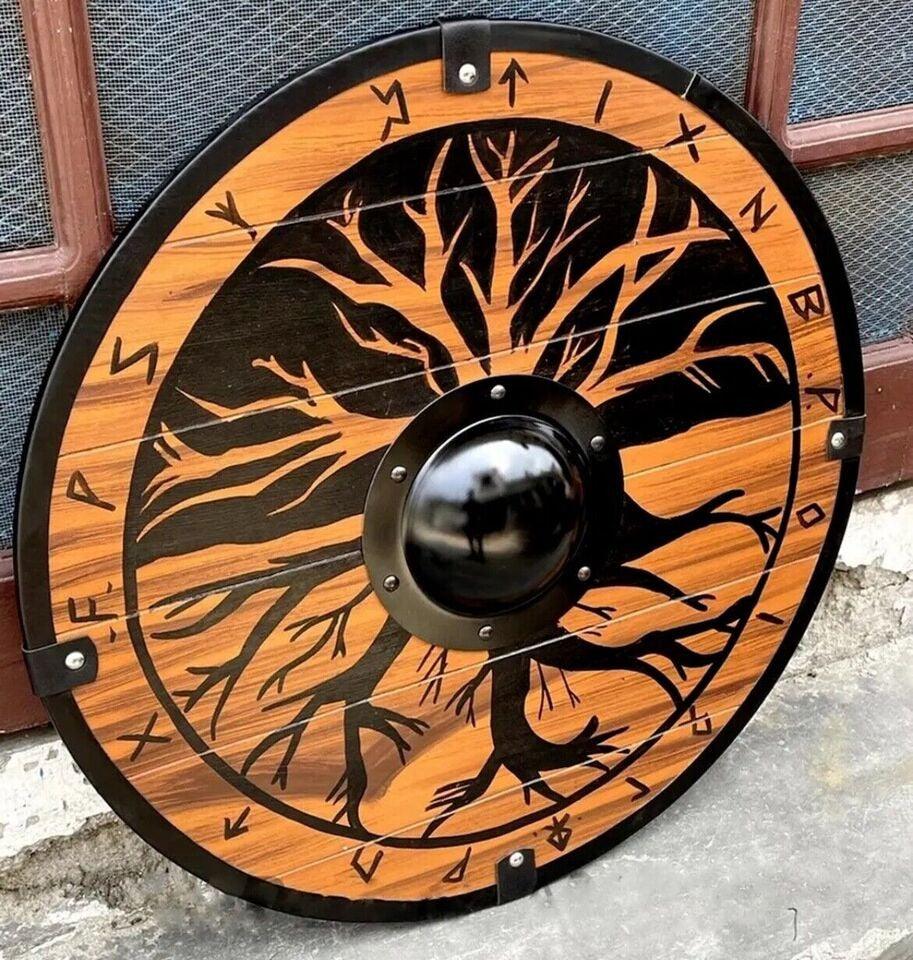 RA-86 Yggdrasil Tree Design Handmade Viking Shield, Viking Battle Shield, Gift For Men, Gift For Viking Lovers, Wall Art Idea, Christmas Gift. - Ragnar Armoury